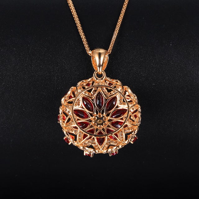 14k Gold 2.71 Ctw Natural Ruby & Diamond Pendant( Without Chain ) - 4