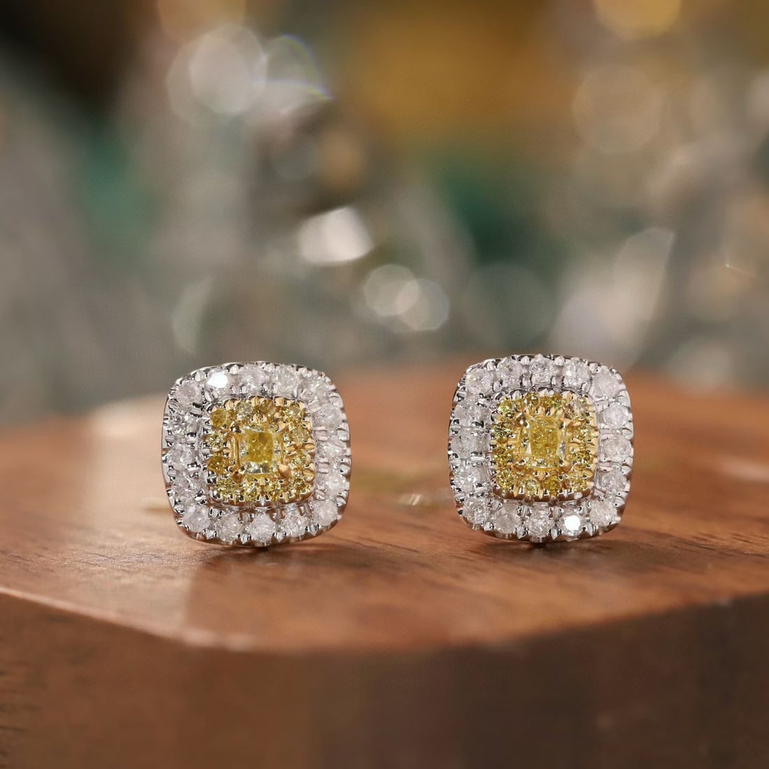 14k Gold 0.50 Ct Natural Color Diamond Earrings