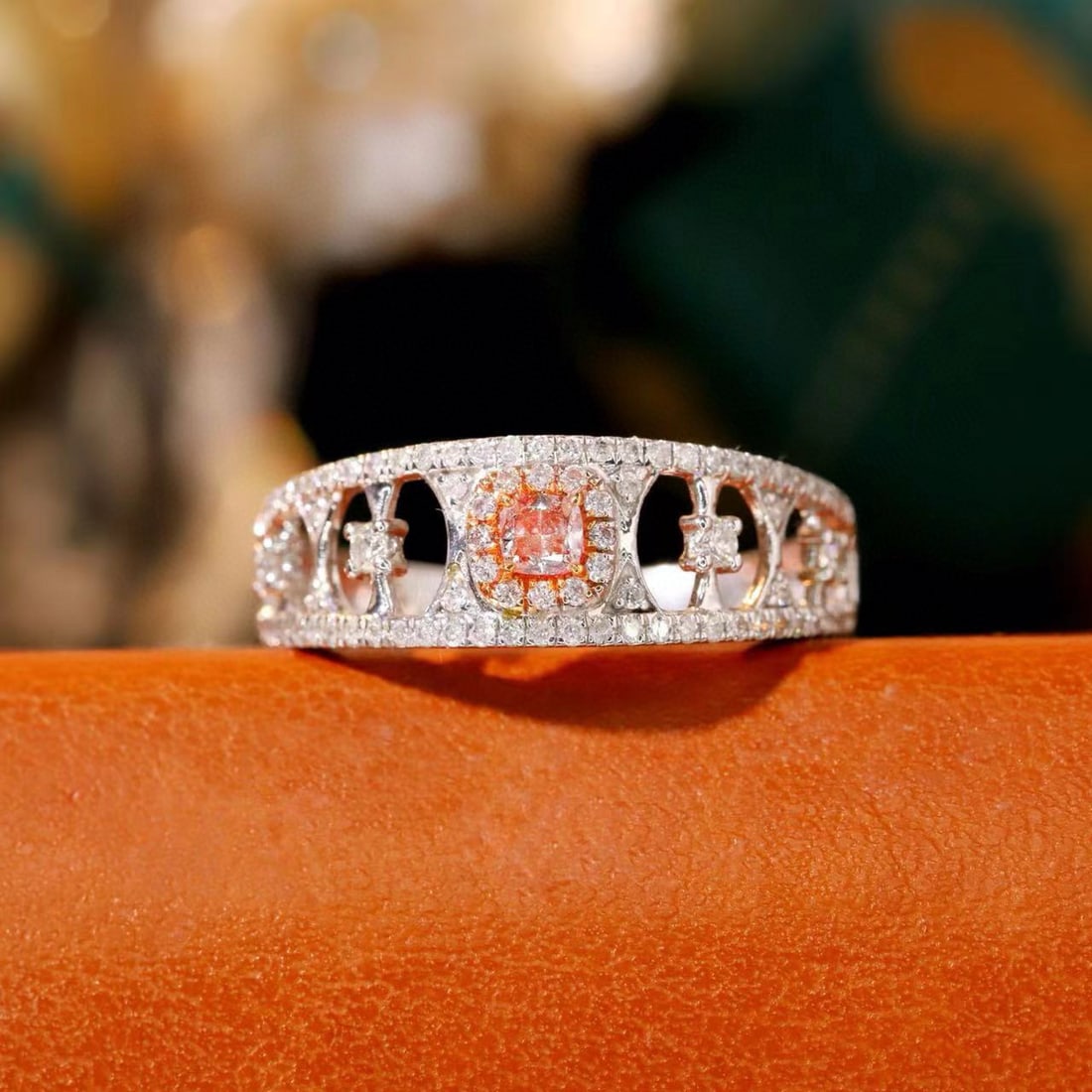 14k Gold 0.45 Ctw Natural Pink Diamond & Diamond Ring - 3
