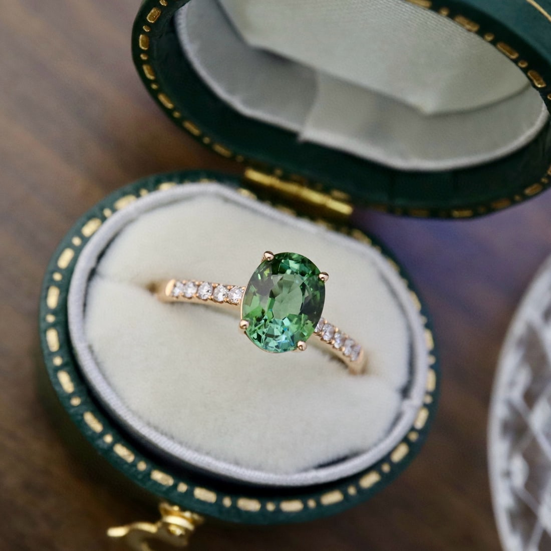 14k Gold 1.66 Ctw Natural Tourmaline & Diamond Ring - 3