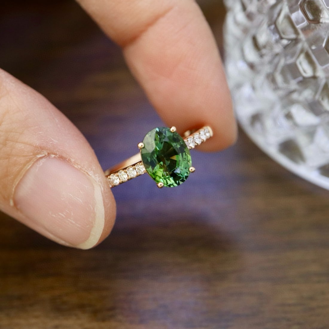 14k Gold 1.66 Ctw Natural Tourmaline & Diamond Ring - 9