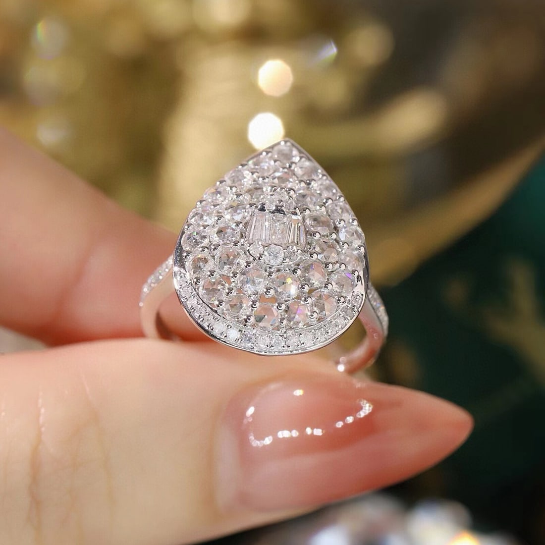 14k Gold 1.1 Ct Natural H Diamond Ring - 5