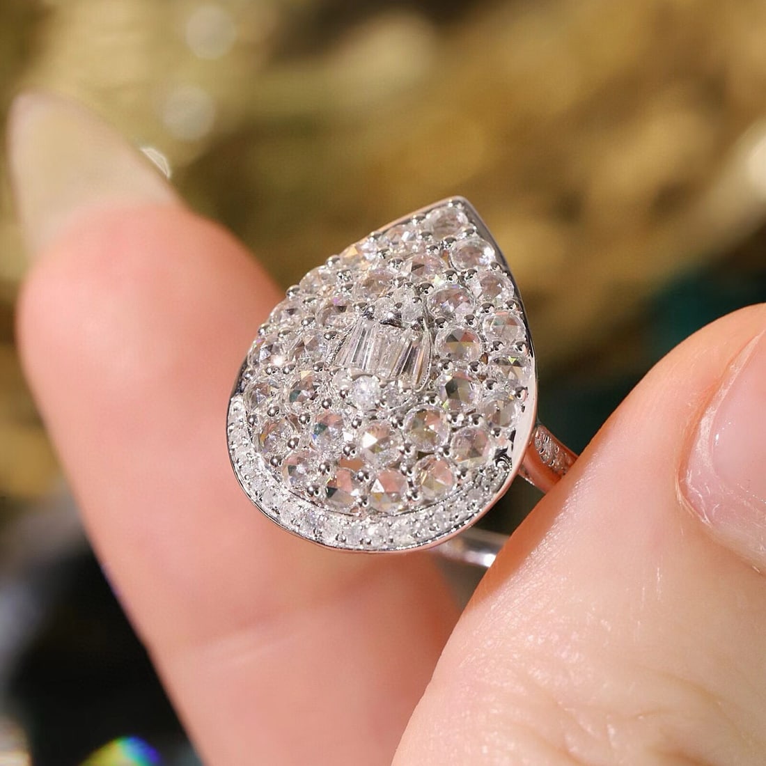 14k Gold 1.1 Ct Natural H Diamond Ring - 6