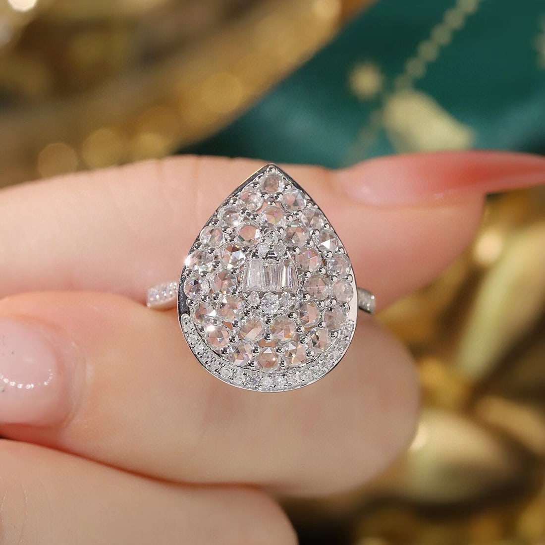 14k Gold 1.1 Ct Natural H Diamond Ring - 7
