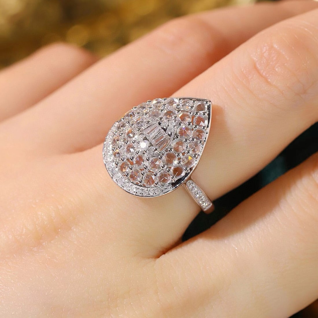 14k Gold 1.1 Ct Natural H Diamond Ring - 8