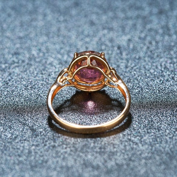 14k Gold 2.97 Ct Natural Tourmaline & Diamond Ring - 5