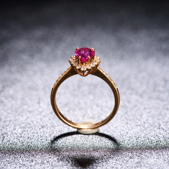 14k Gold 1.34 Ctw Natural Tourmaline & Diamond Ring - 6
