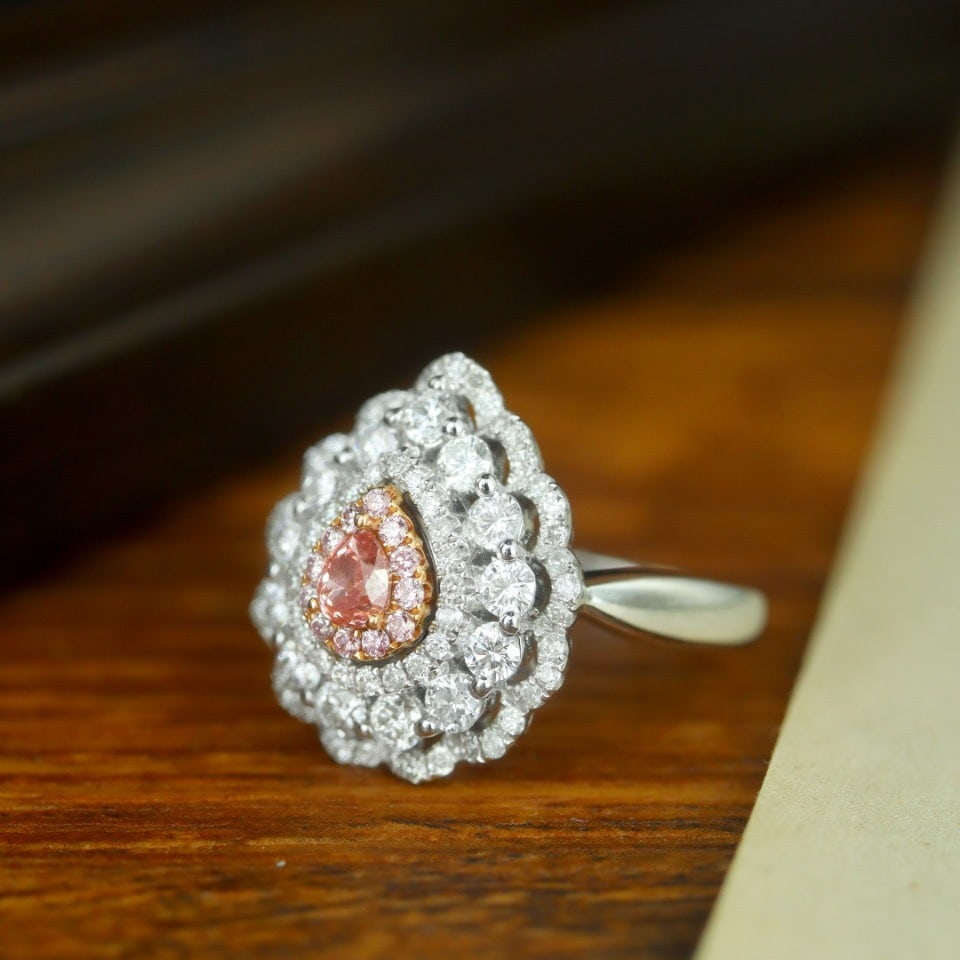 14k Gold 1.20 Ctw Natural Pink Diamond & Diamond Ring - 2