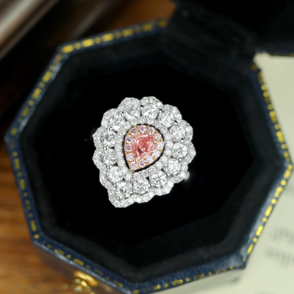 14k Gold 1.20 Ctw Natural Pink Diamond & Diamond Ring - 6