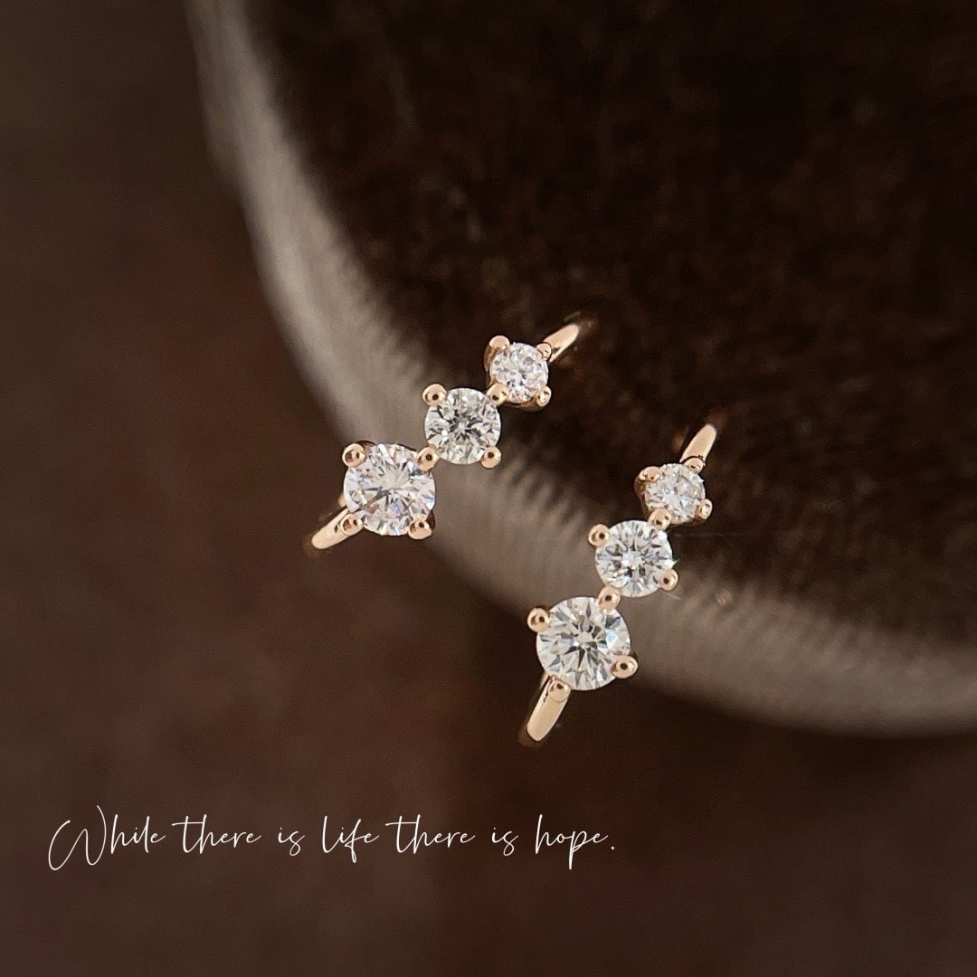 14k Gold 0.36 Ct Natural H Diamond Earrings