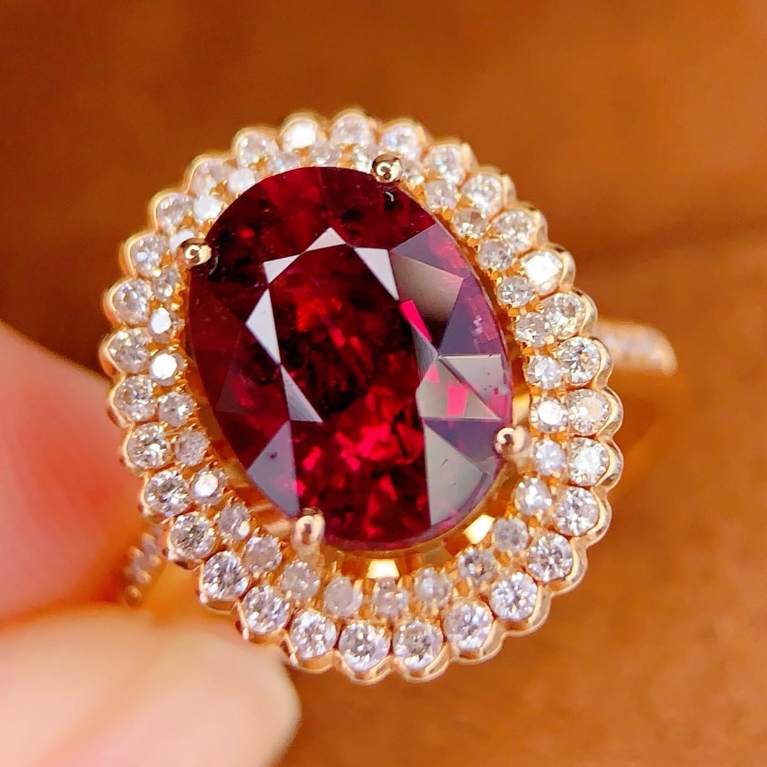 14k Gold 3.5 Ct Natural Tourmaline & Diamond Ring/pendant( Without Chain ) - 4