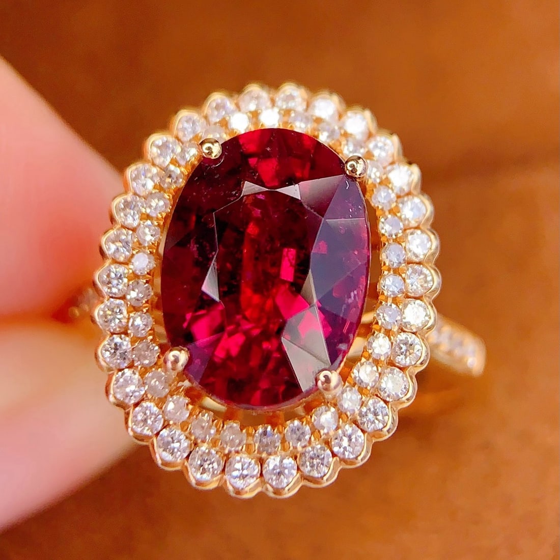 14k Gold 3.5 Ct Natural Tourmaline & Diamond Ring/pendant( Without Chain ) - 5