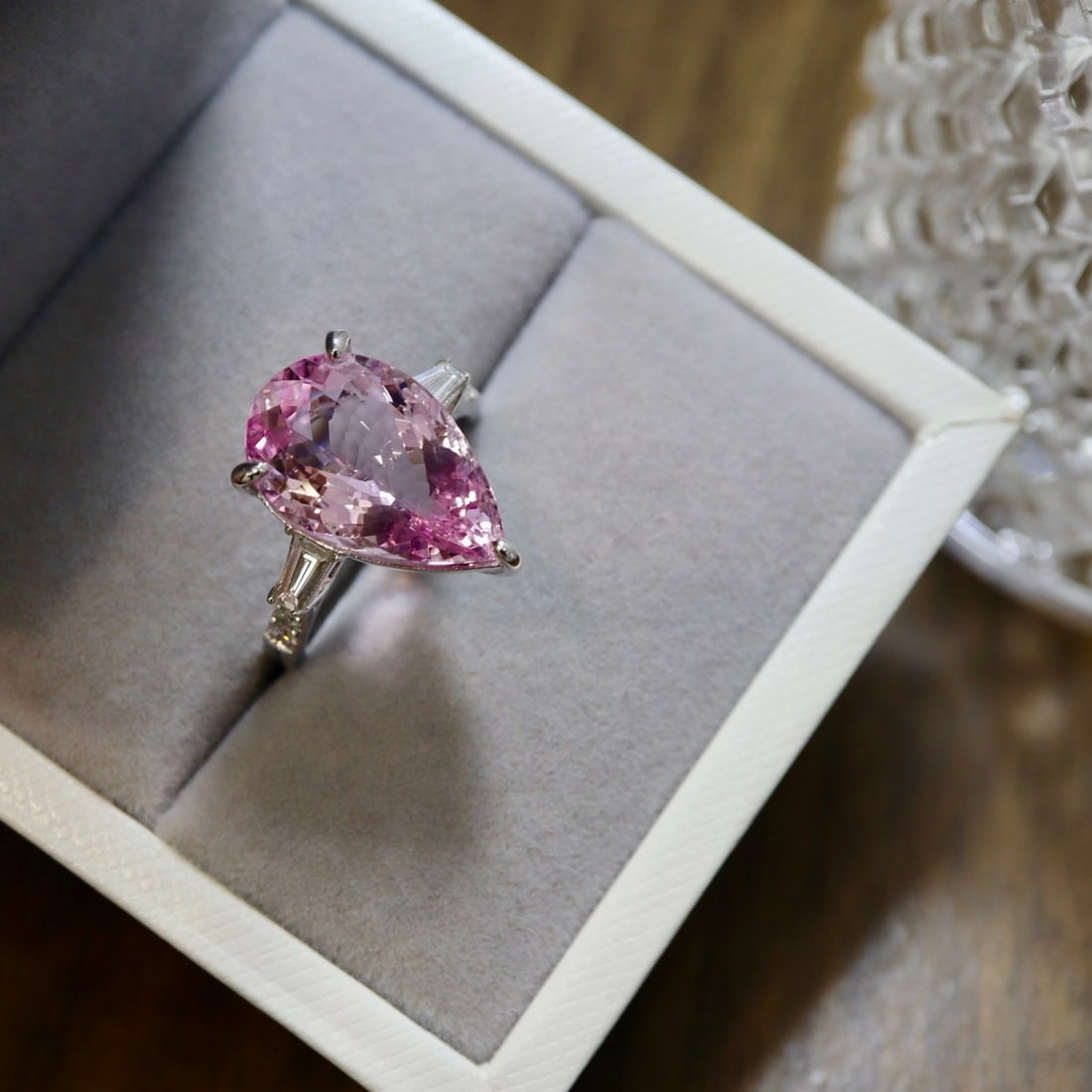 14k Gold 7.45 Ctw Natural Morganite & Diamond Ring - 3