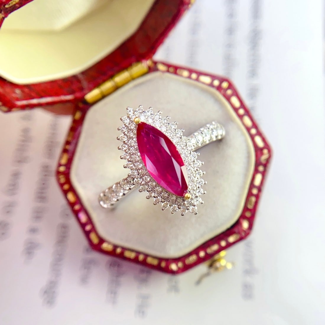 14k Gold 1.00 Ct Natural Ruby & Diamond Ring