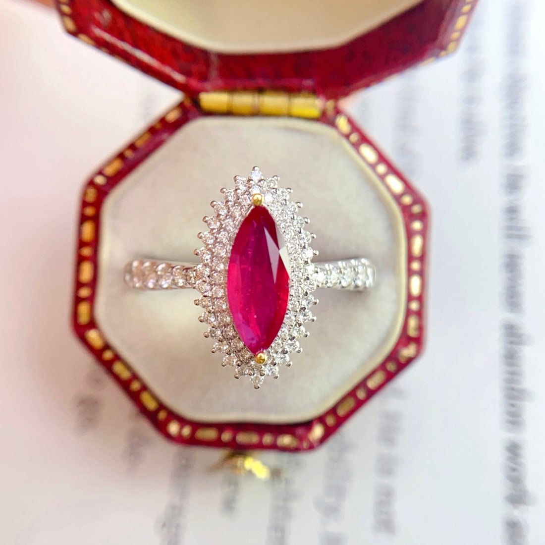 14k Gold 1.00 Ct Natural Ruby & Diamond Ring - 4