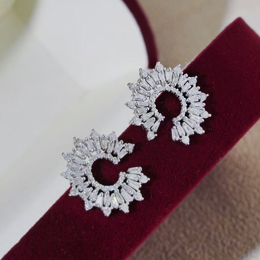 14k Gold 0.9 Ct Natural H Diamond Earrings - 4
