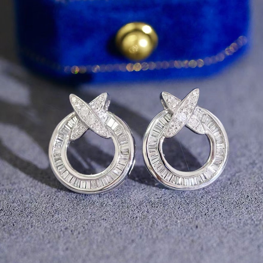 14k Gold 0.5 Ct Natural H Diamond Earrings