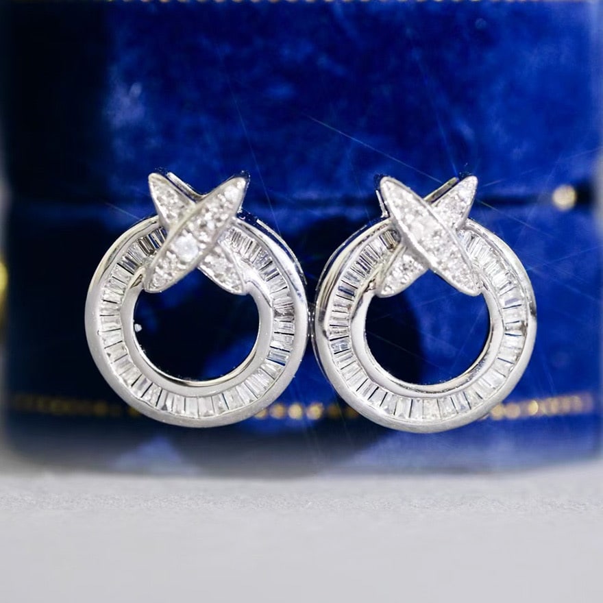 14k Gold 0.5 Ct Natural H Diamond Earrings - 2