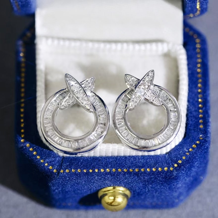 14k Gold 0.5 Ct Natural H Diamond Earrings - 4
