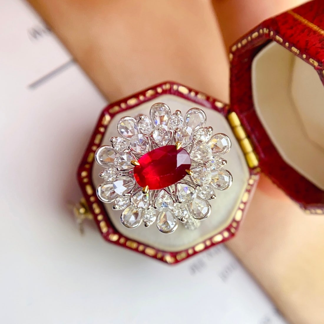 14k Gold 1.15 Ct Natural Ruby & Diamond Ring - 2