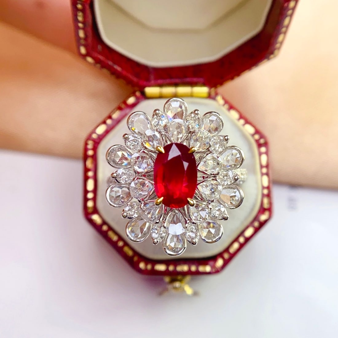 14k Gold 1.15 Ct Natural Ruby & Diamond Ring - 3