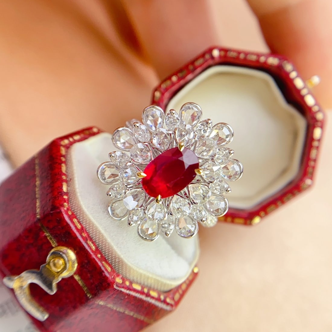 14k Gold 1.15 Ct Natural Ruby & Diamond Ring - 5