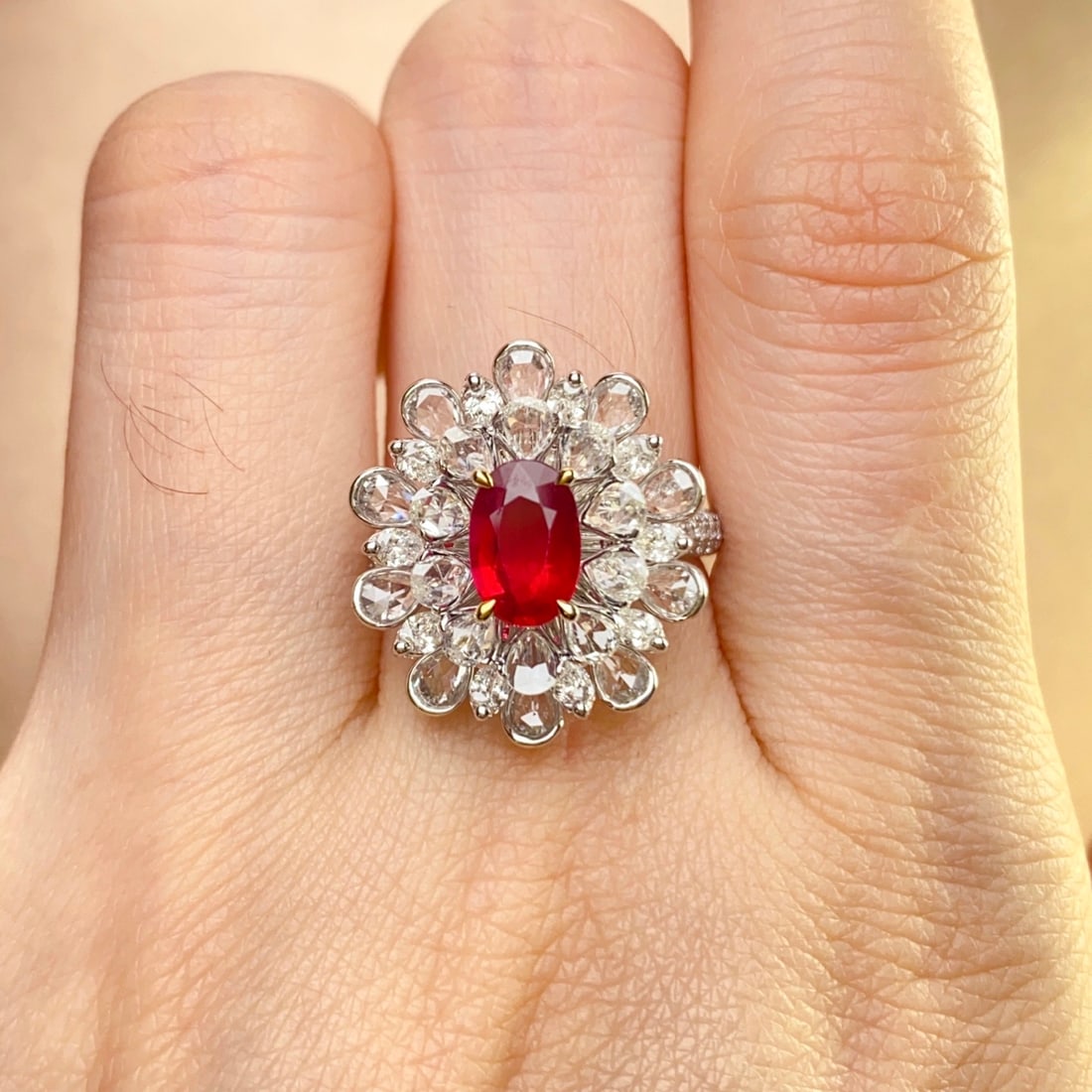 14k Gold 1.15 Ct Natural Ruby & Diamond Ring - 6