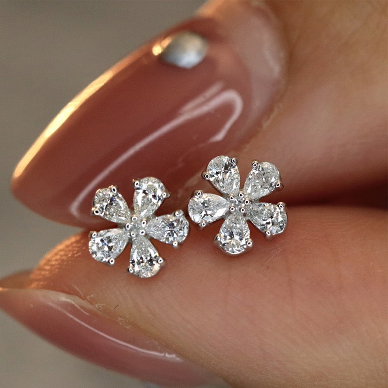 14k Gold 0.4 Ct Natural H Diamond Earrings - 3