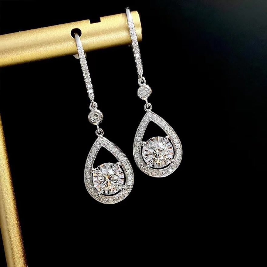 14k Gold 0.64 Ctw Natural H Diamond Earrings