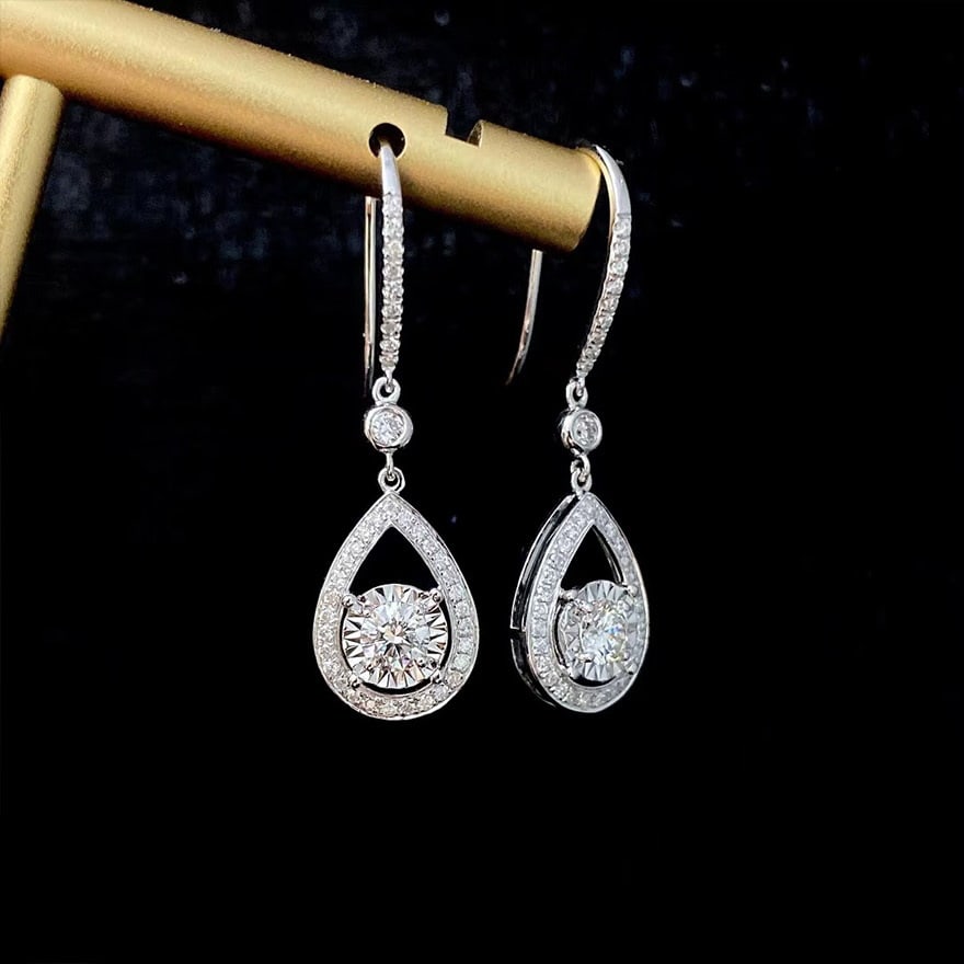 14k Gold 0.64 Ctw Natural H Diamond Earrings - 2