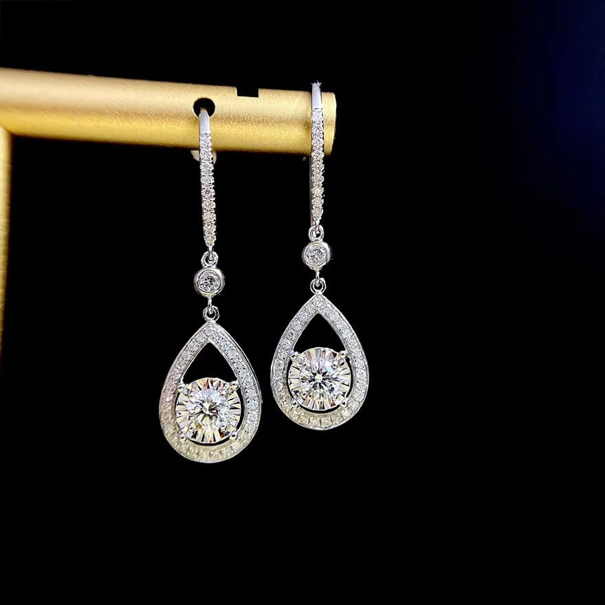 14k Gold 0.64 Ctw Natural H Diamond Earrings - 3