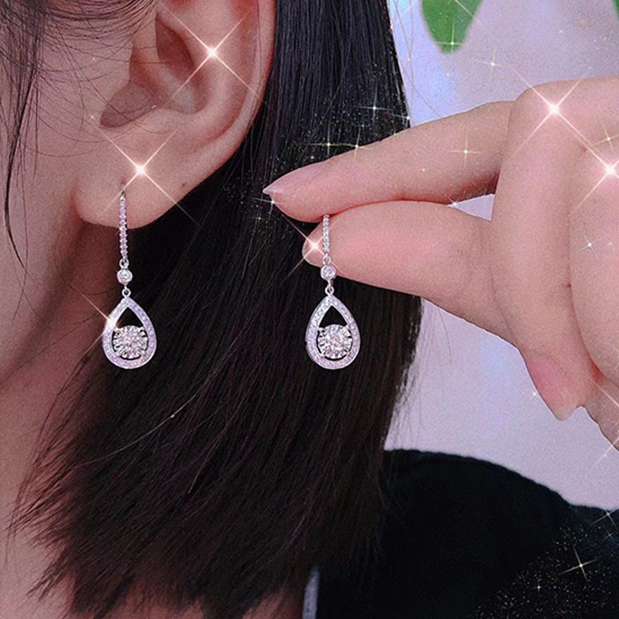 14k Gold 0.64 Ctw Natural H Diamond Earrings - 4