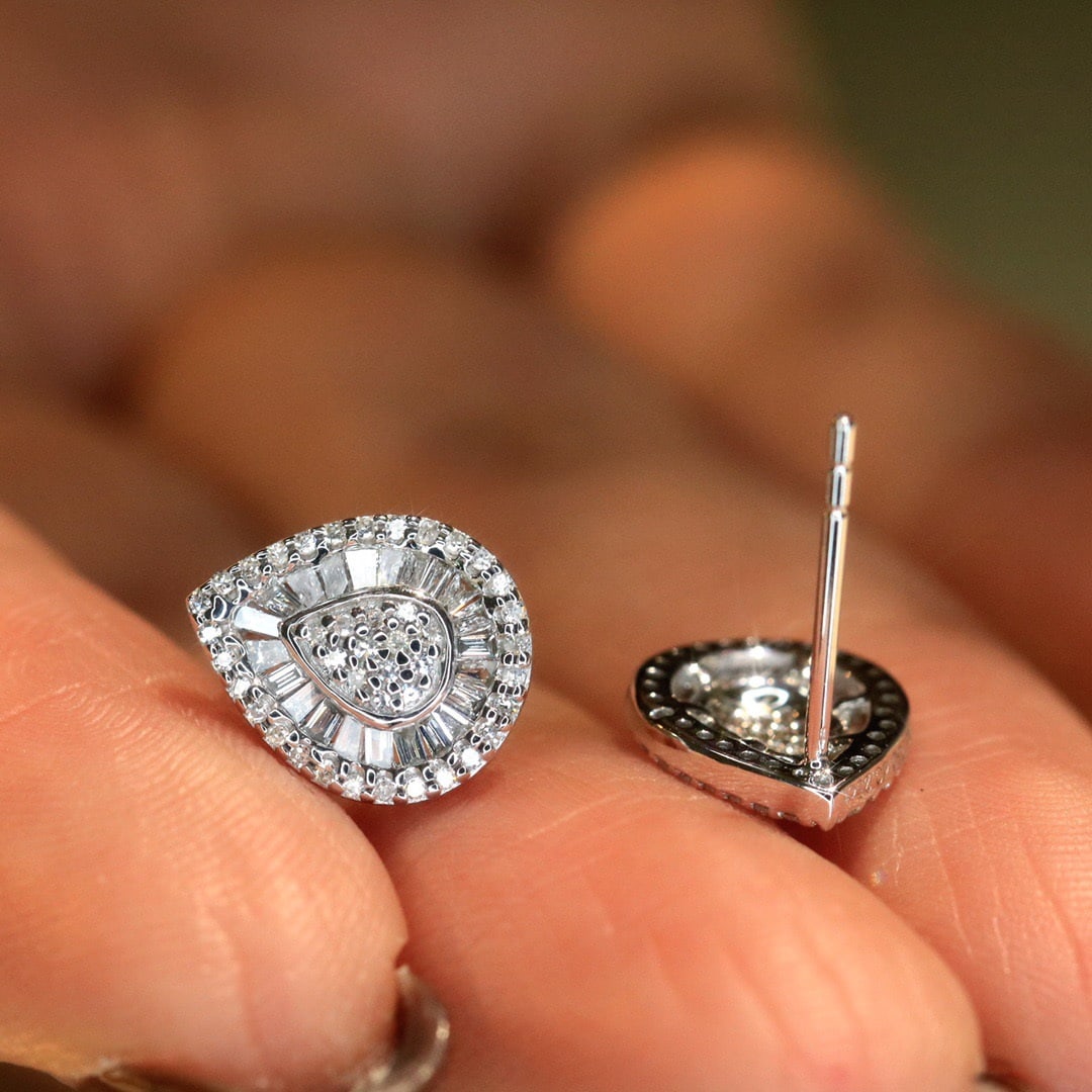 14k Gold 0.5 Ct Natural H Diamond Earrings - 3