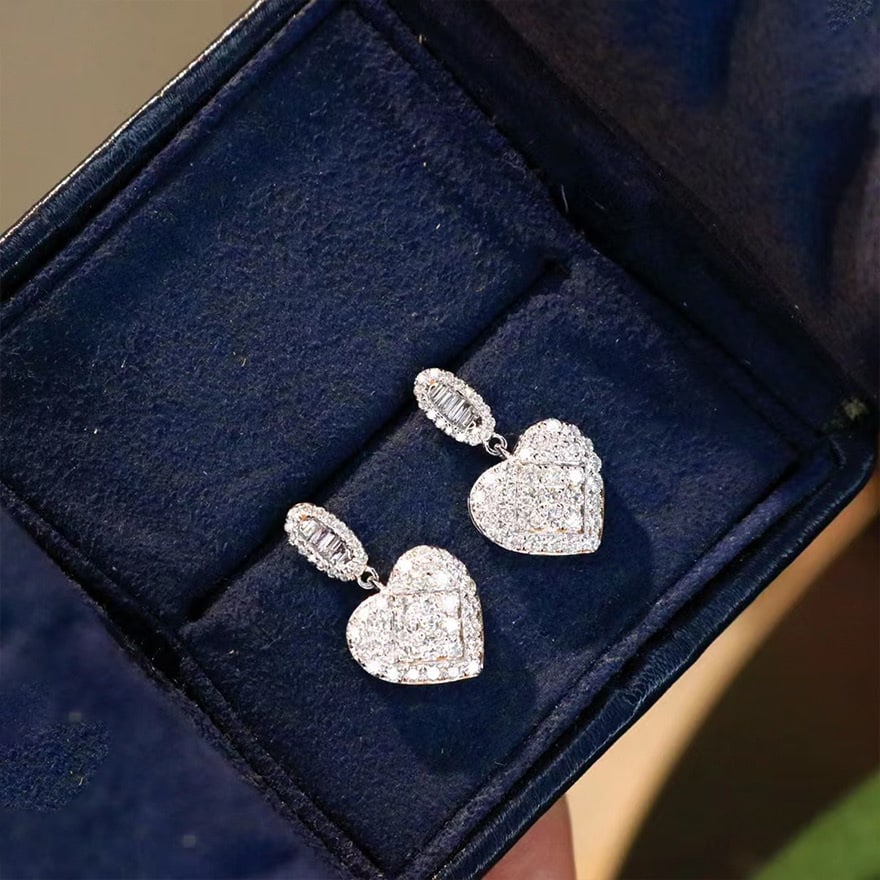 14k Gold 1 Ct Natural H Diamond Earrings - 4