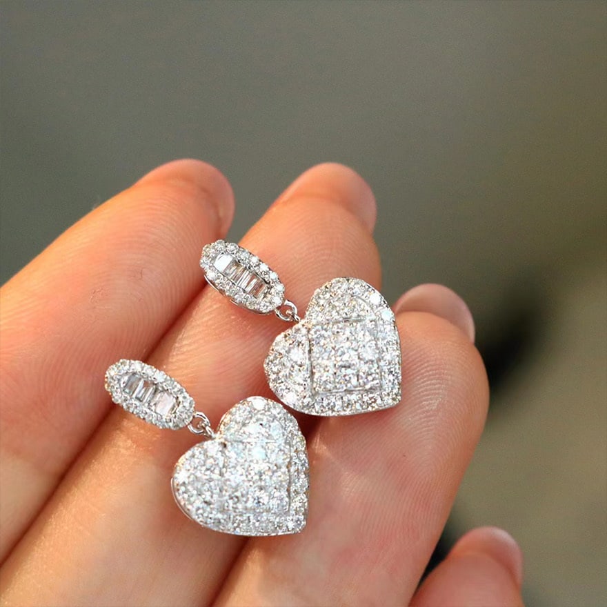 14k Gold 1 Ct Natural H Diamond Earrings - 5