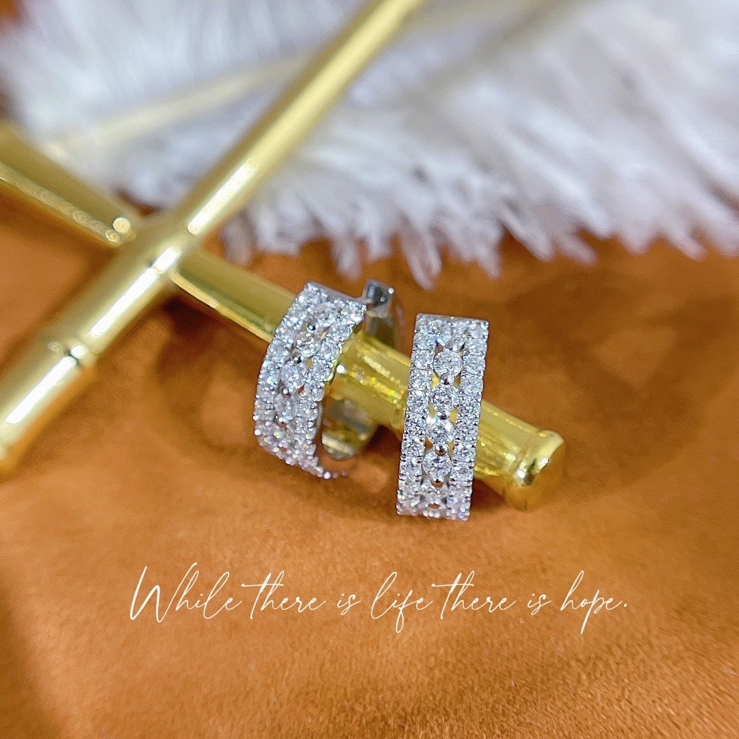 14k Gold 1 Ct Natural H Diamond Earrings - 9