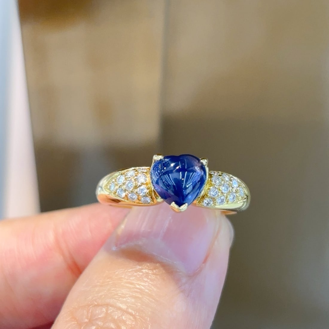 14k Gold 2.07 Ctw Natural Sapphire & Diamond Ring - 3