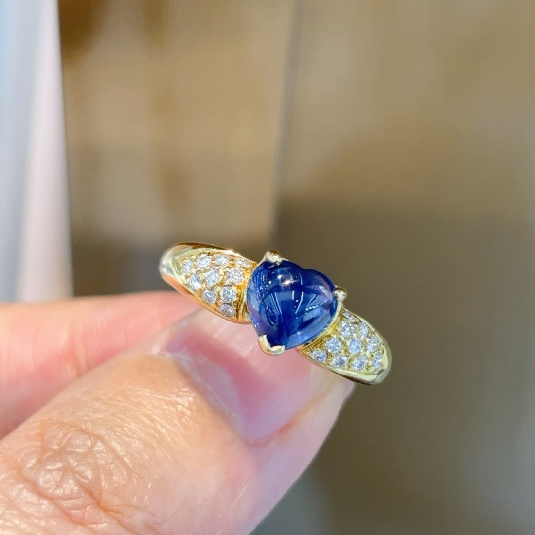14k Gold 2.07 Ctw Natural Sapphire & Diamond Ring - 4