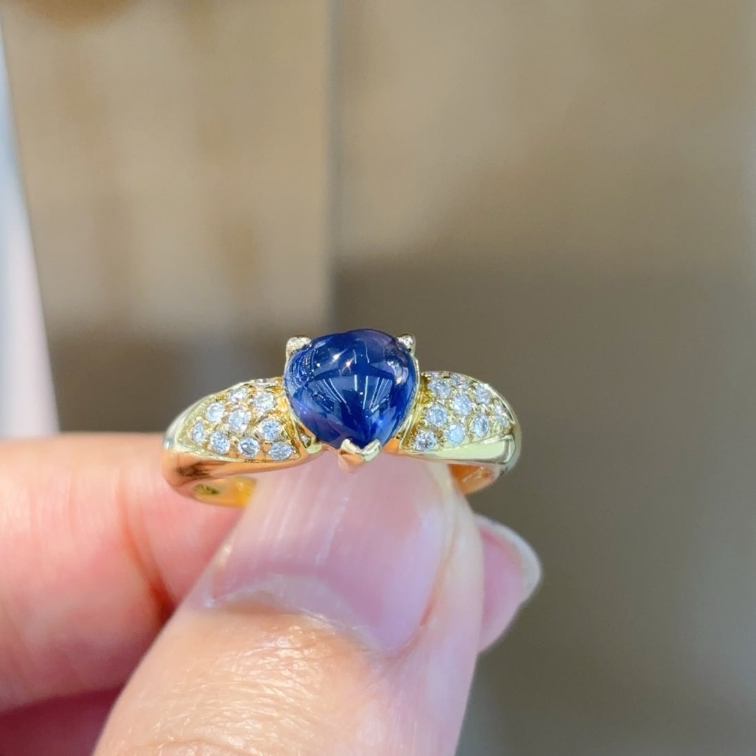 14k Gold 2.07 Ctw Natural Sapphire & Diamond Ring - 5