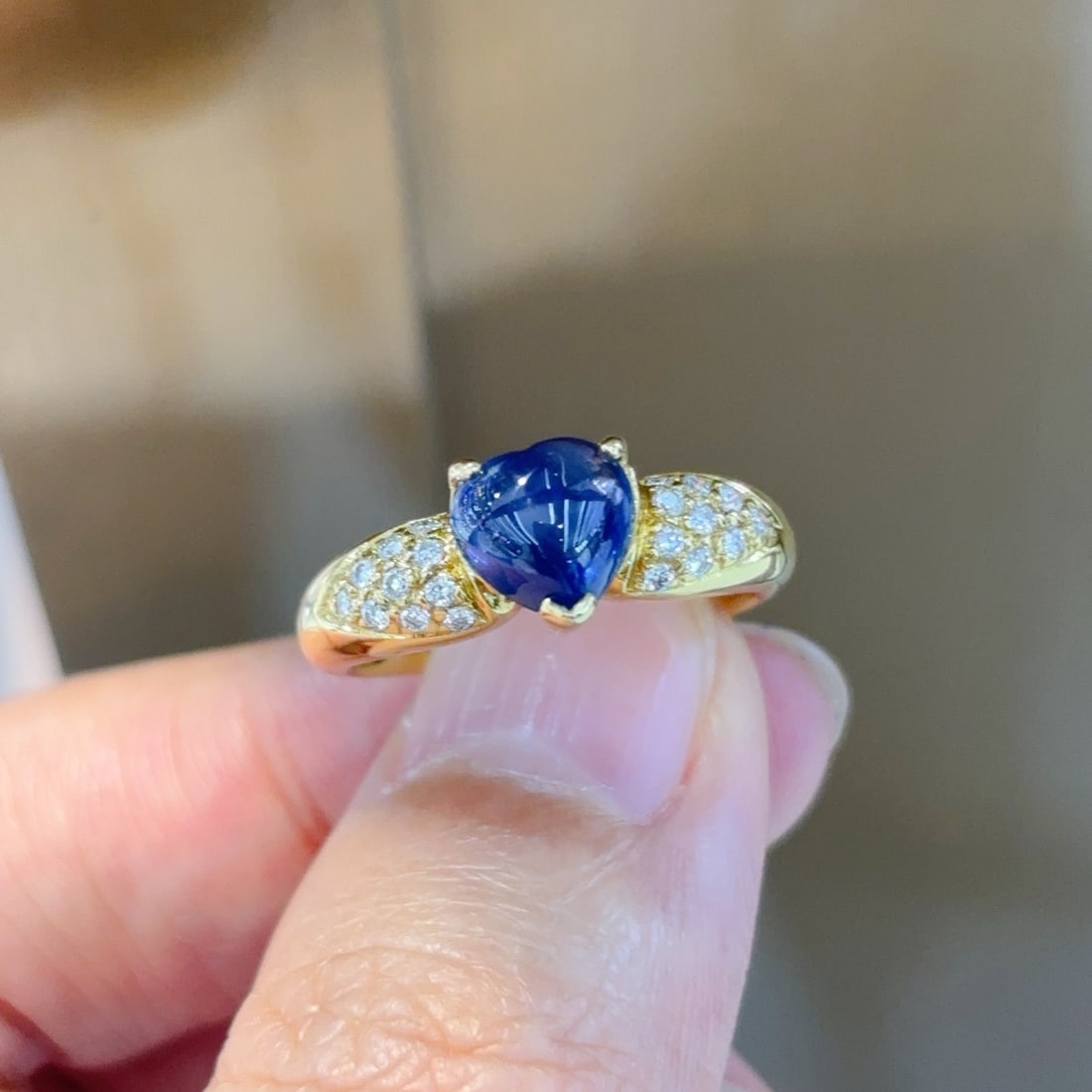 14k Gold 2.07 Ctw Natural Sapphire & Diamond Ring - 6