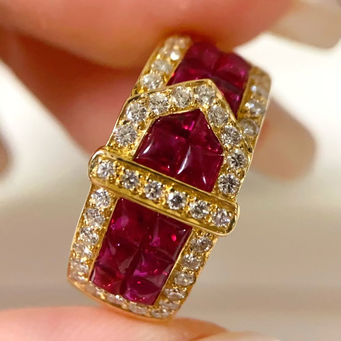 14k Gold 5.18 Ctw Natural Ruby & Diamond Ring - 2