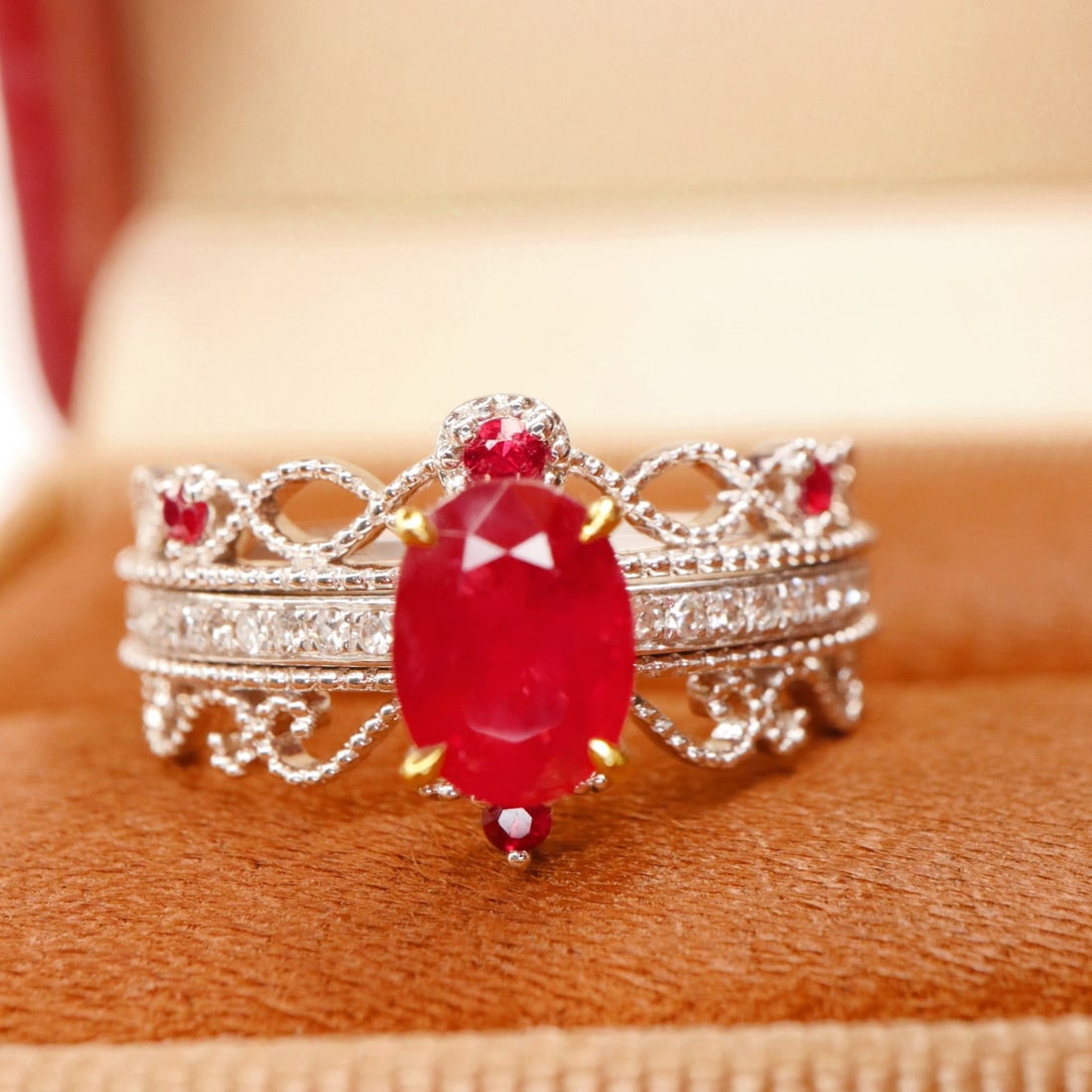 14k Gold 1.30 Ctw Natural Ruby & Diamond Ring - 3