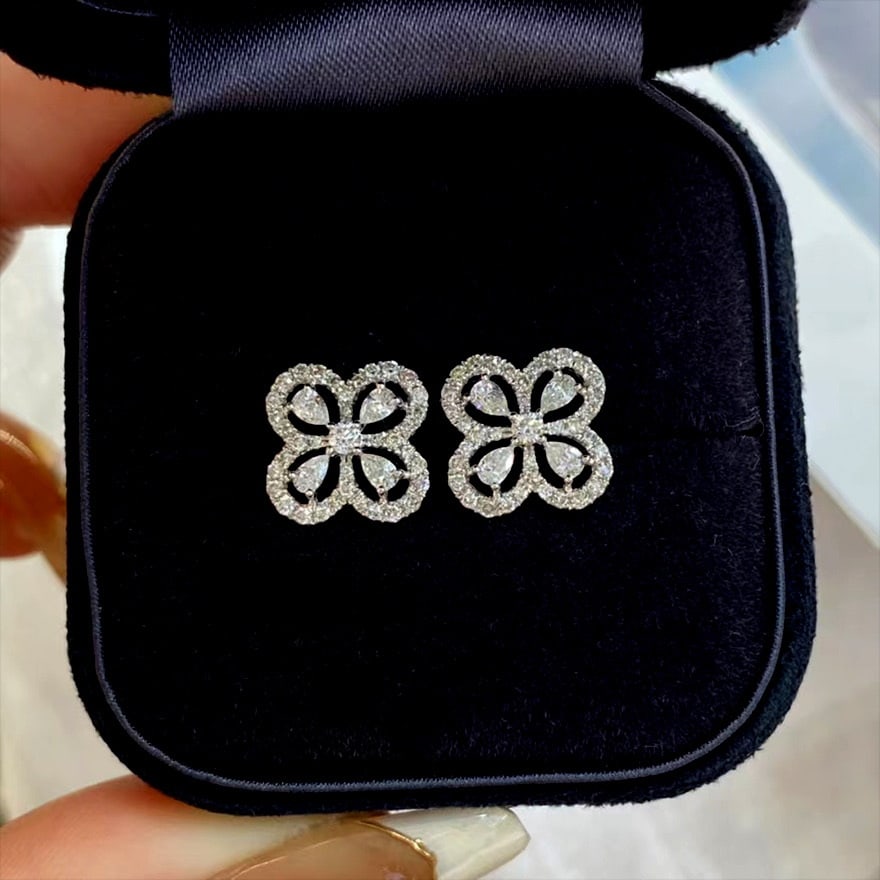 14k Gold 0.8 Ct Natural H Diamond Earrings - 3