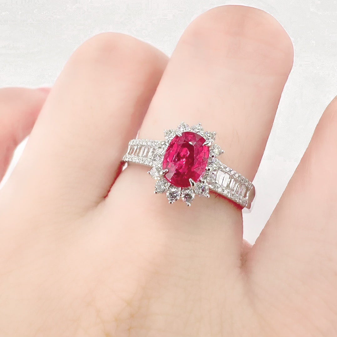 14k Gold 1.49 Ctw Natural Ruby & Diamond Ring - 3