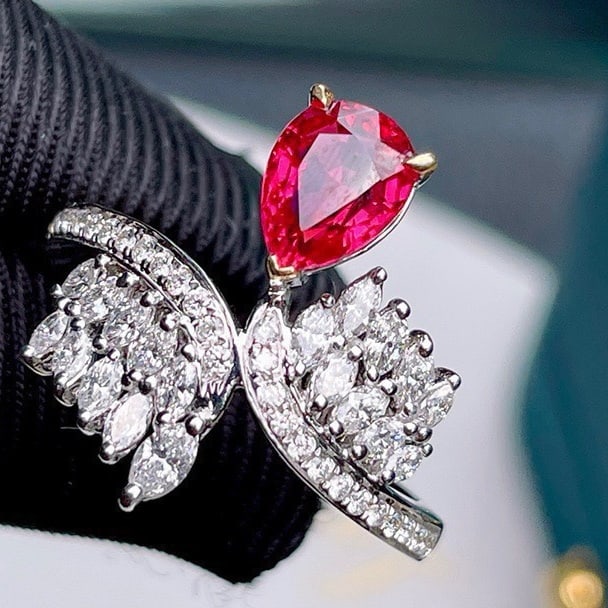 14k Gold 1.09 Ct Natural Ruby & Diamond Ring