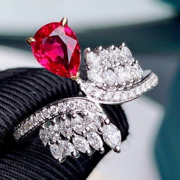 14k Gold 1.09 Ct Natural Ruby & Diamond Ring - 2