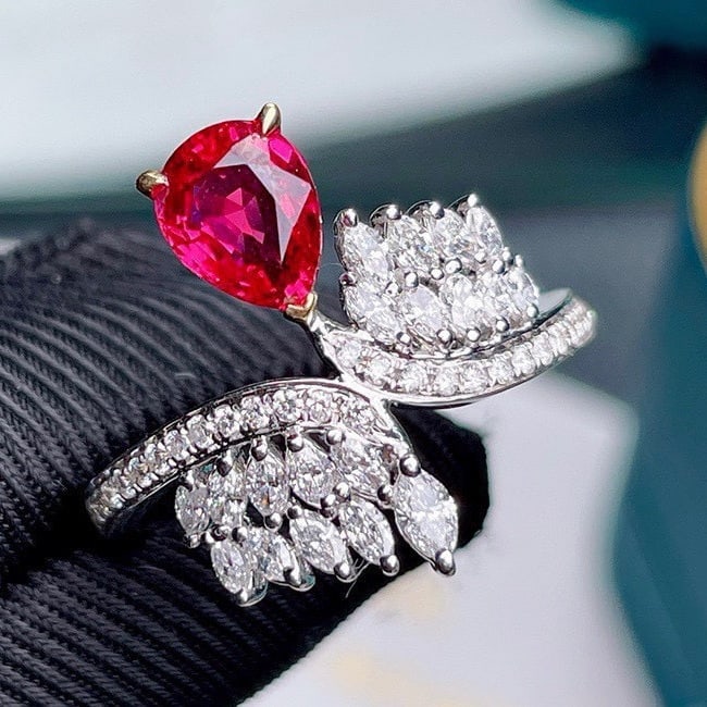 14k Gold 1.09 Ct Natural Ruby & Diamond Ring - 5
