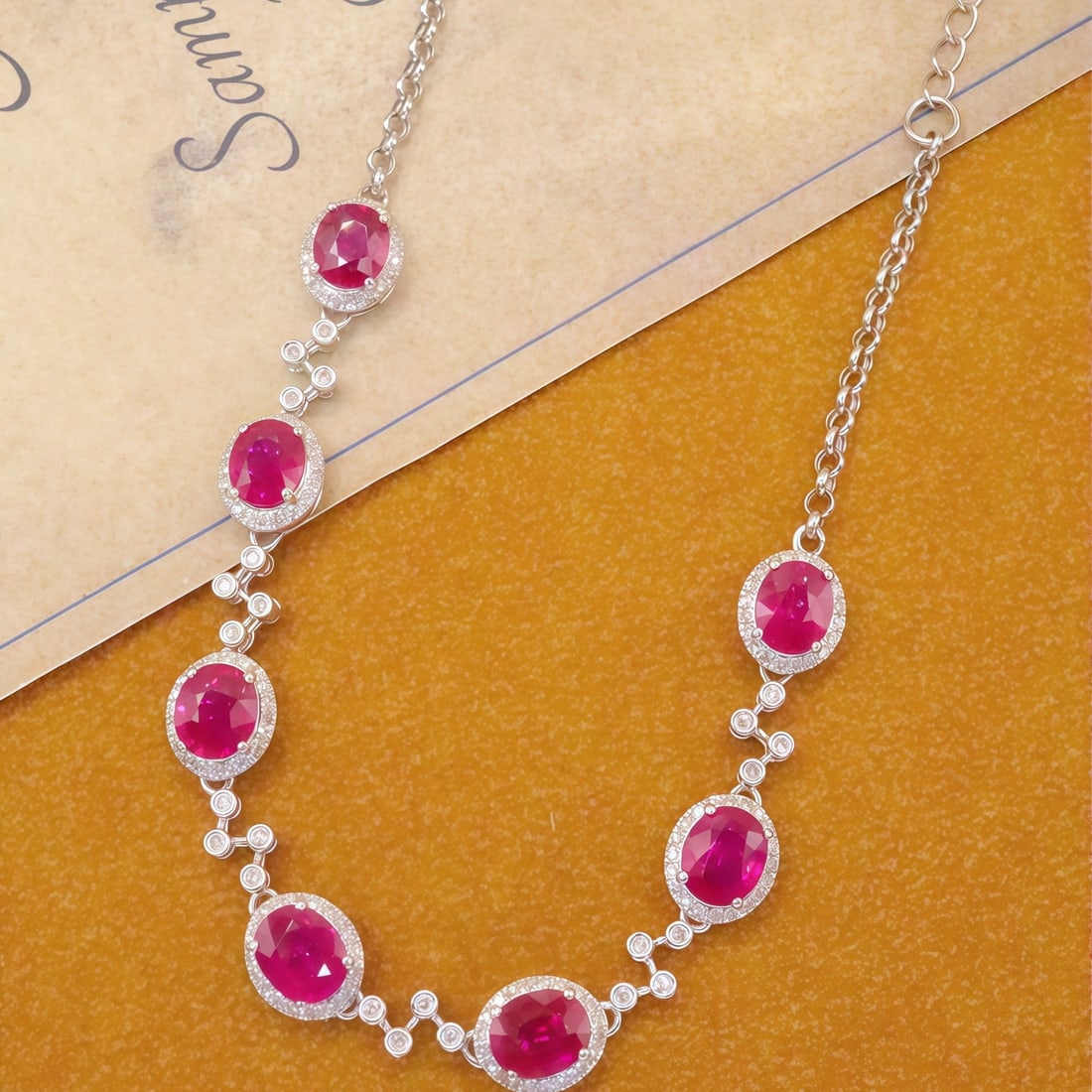14k Gold 4.16 Ctw Natural Ruby & Diamond Bracelet - 2