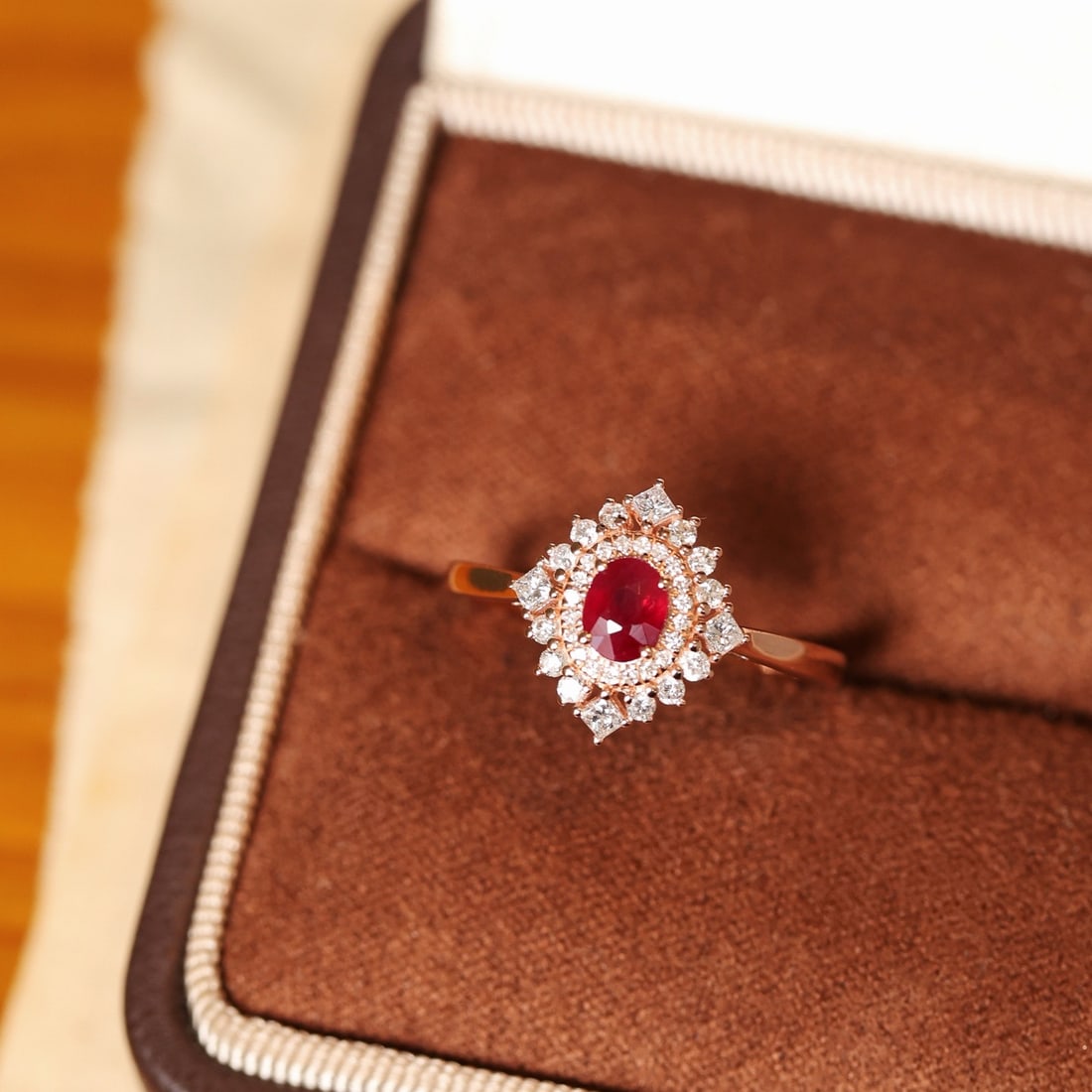 14k Gold 0.86 Ctw Natural Ruby & Diamond Ring