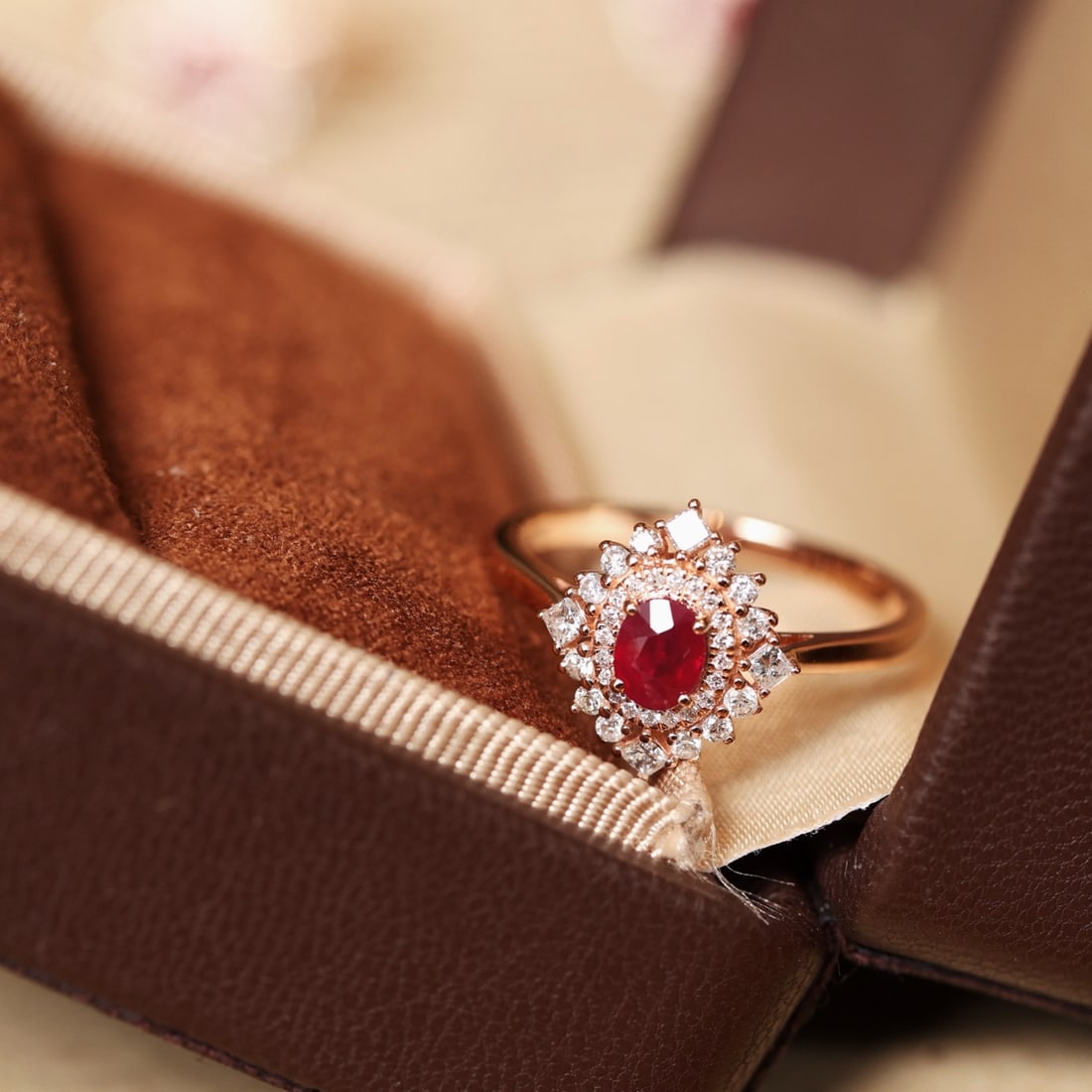 14k Gold 0.86 Ctw Natural Ruby & Diamond Ring - 2